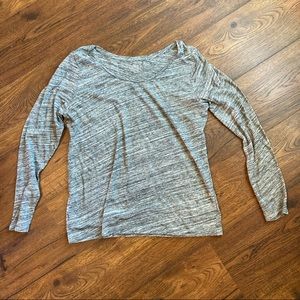 ***2 for $10*** Grey and White Loft Casual Long Sleeve Tee